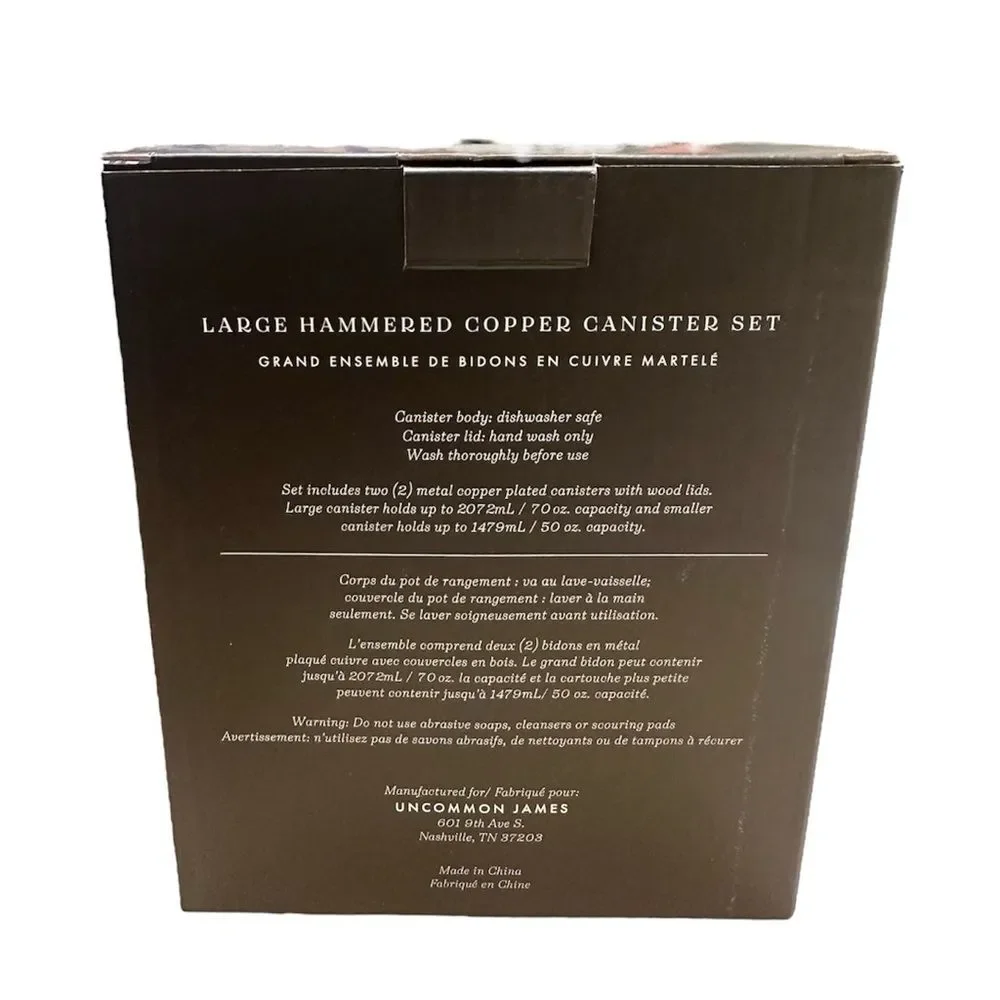 Uncommon James - Copper Canister 2 piece Storage Set NEW
